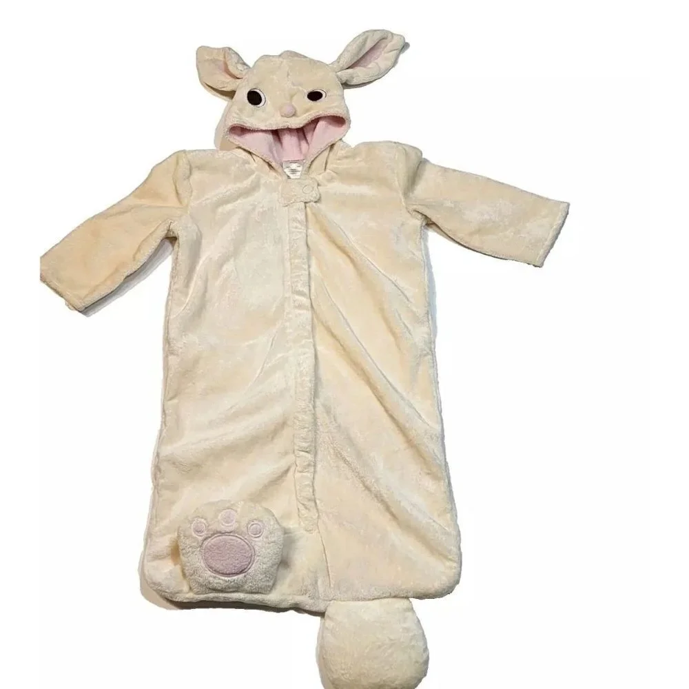 Gymboree baby girl bunny bunting size 0-6 months sleep sack rabbit ears paws tai
